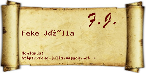Feke Júlia névjegykártya